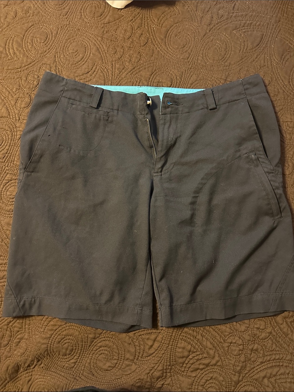 Magellan Outdoors Black Shorts with Aqua Waistband